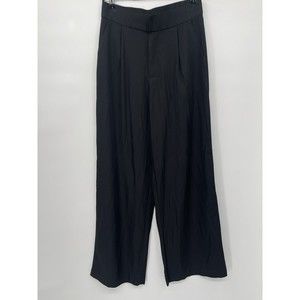 Ellison Medium Wide‎ Leg Trousers Women Black High Rise Pleated KP1137-6